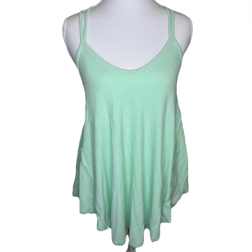 Free People Mint Ribbed Swing Tank NWT Small